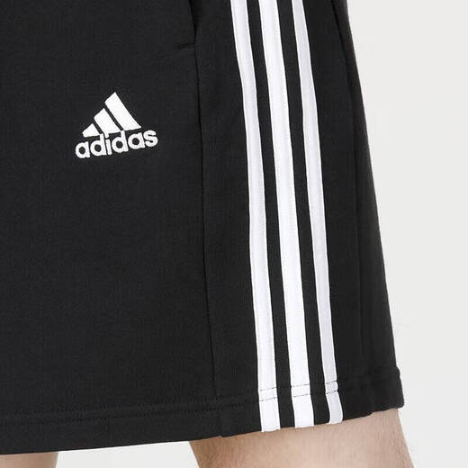阿迪达斯 （adidas）针织纯棉宽松透气休闲裤男裤新款跑步健身训练运动裤五分裤短裤 IC9435/有抽绳，刺绣logo L 180/86A  建议150-170斤