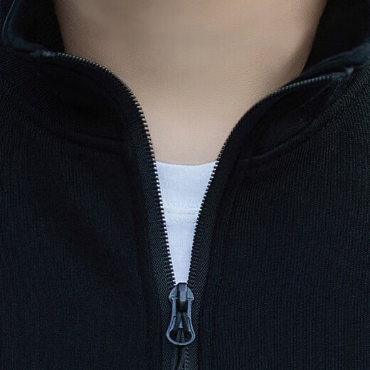 Pierre Cardin Jacket Men's Spring and Autumn Stand Collar Loose Versatile Simple Casual Fashion Loose Top Dark Gray 2XL