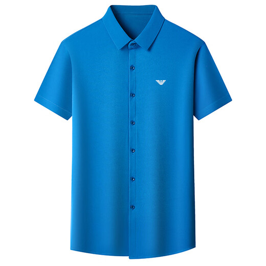 Qi Armania Camisa de manga corta para hombres Summer de mediana edad informal y jóvenes de algodón de algodón sin algodón de algodón de algodón de algodón de algodón alto de hierro.