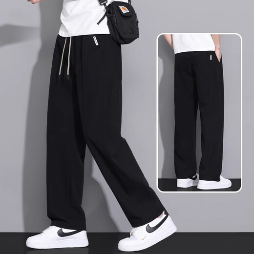 Kooshi Luxuseiseisenschere Hosen für Männer Sommer dünn 2025 Neues loses gerade drapierende Mesh Casualhose 6636 Khaki atmungsaktives dünn m