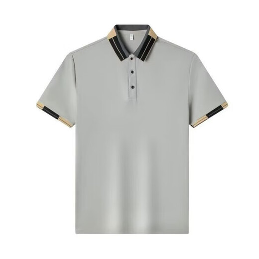 HOMLEAN Summer Menora de color sólido para hombres Polo de la solapa polo de diseño de colas cortas de manga corta