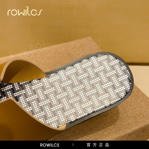 Rowilcs marque haut de gamme de ganters pour hommes mocha marron mar brun d'été personnalisé pantoufles imprimées sandales polyvalentes marron standard 38