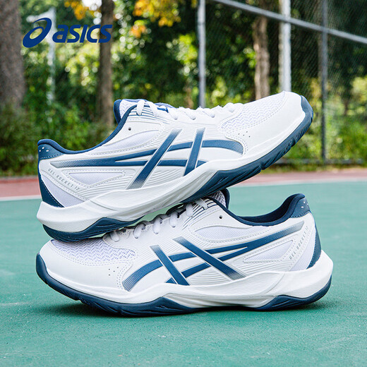Asics men's shoes new badminton shoes men's GEL-ROCKET 12 cushioning shock-absorbing training shoes sports shoes white/blue (12th generation) 40.5