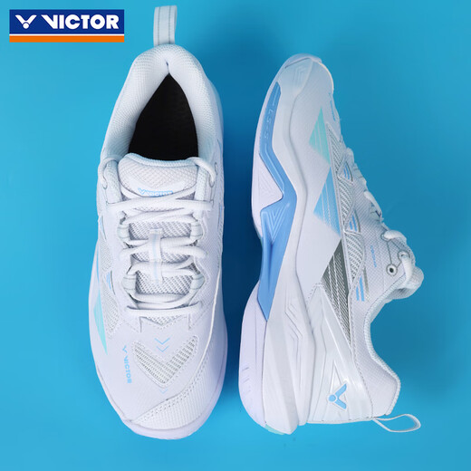 VICTOR Victory 25 new professional badminton shoes for men and women competition training sports shoes non-slip cushioning C90NitroLite C90HP-AM white fresh blue 43 VICTOR Victory 25 new professional badminton shoes for men and women competition training sports shoes non-slip cushioning C90NitroLite C90HP-AM white fresh blue 43
