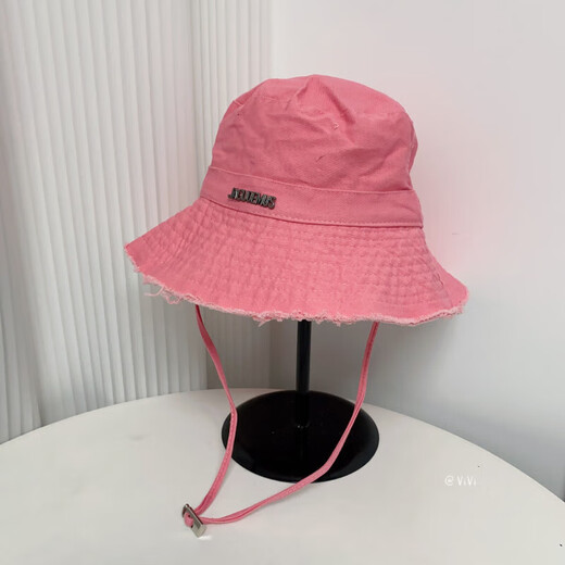 Koreanische Version Ins Feste Farben Stämme Buchstaben Großer Rangfischer Fischer Hut Frauen Frühling und Sommer im Freien Tether Sun Wanderwanderung Sonnenschutz Hut Beige (54-57,5 cm)