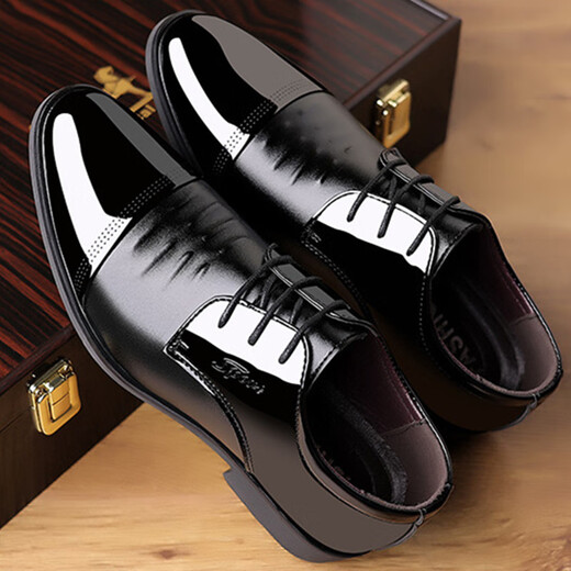 ERXU Herren Lederschuhe Anzug Schuhe Geschäftspoiny Toe Hochzeit weich