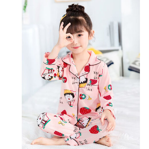 Детская пижама весна и осенью с длинным рукавом Ультраман Pult Cotton Boys Bikachu Middle-Big Conditioning Home Clothing Set x-Girls 6624# 155 м размер подходит для высоты 160