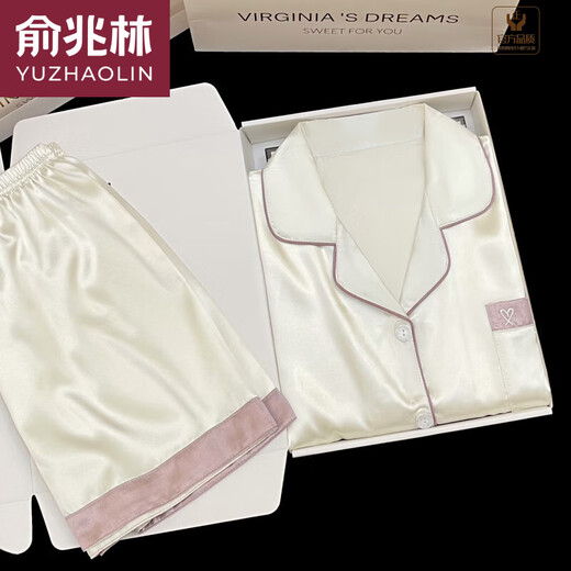 
Yu Zhaolin (YUZHAOLIN) 2024 new ice silk pajamas for women short-sleeved summer thin silk for outdoor wearable clothes set spring and summer light yellow #YX-9214 M [75-98]Jin[Jin equals 0.5 kg]