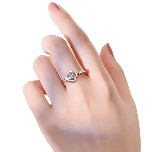 PT950 platinum ring four-leaf clover diamond ring women's moissanite ring niche design Chinese Valentine's Day birthday gift 3.2g four-leaf clover diamond ring counter gift box