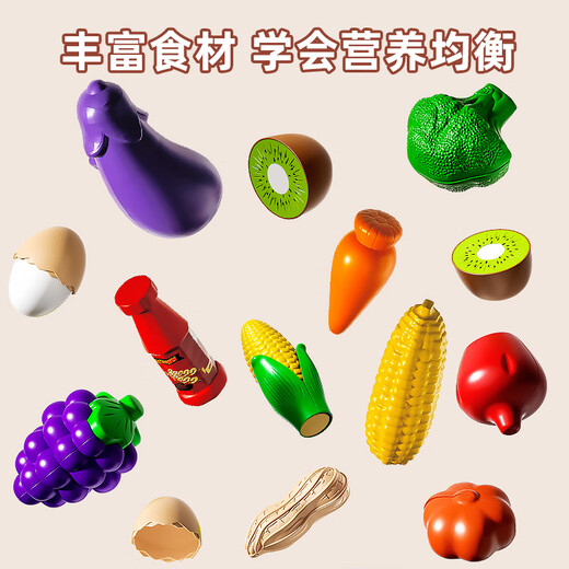 Xidici Children's House Playing Kitchen Toys Cooking Girl Simulation Sound Light Kitchen Counter Set Fruit Cut Happy Birthday Gift