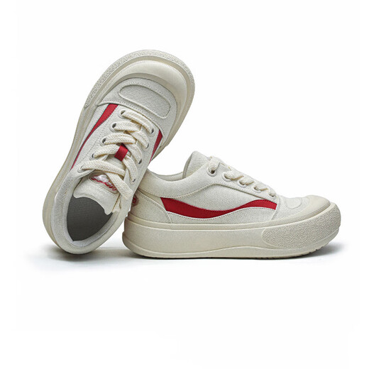 OLJ brand 2025 new big toe shoes wavy thick sole versatile canvas bread shoes casual big toe shoes black 38