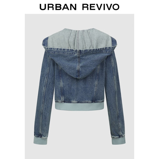 UR2025 Été Nouveau femme en coton lavé vintage Veste en jean court en jean UIU850014 bleu S