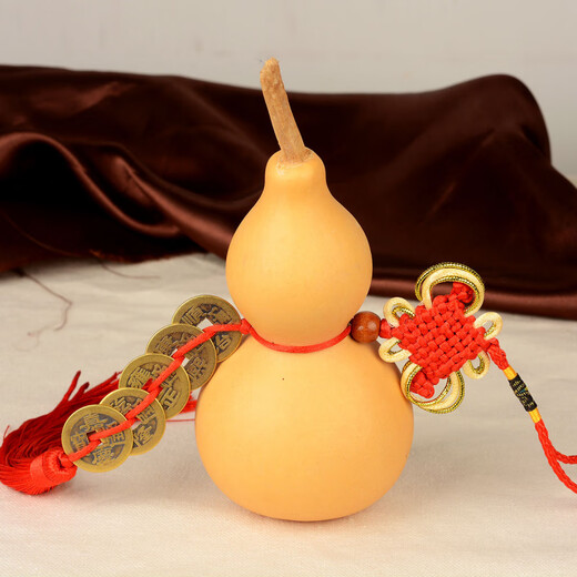 Five Emperors Coins and Bagua gourd pendant with dragon head Fu character small gourd car hanging home cultural and play door opposite door decoration glossy gourd with five Emperors Coins 15885N1