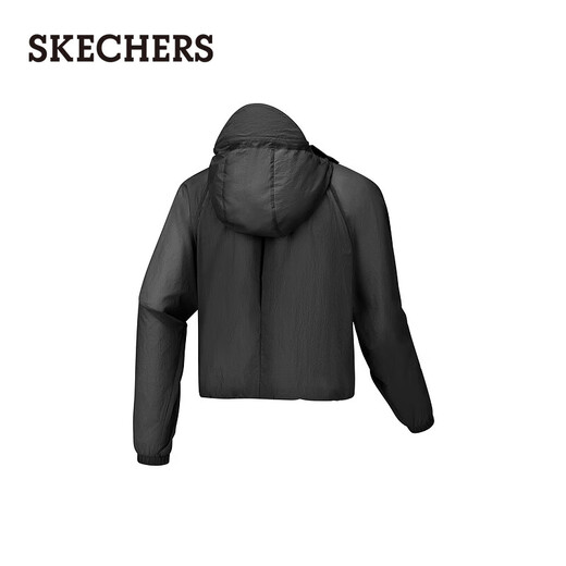 斯凯奇（Skechers）女士防晒梭织连帽外套P225W135 碳黑/0018 S