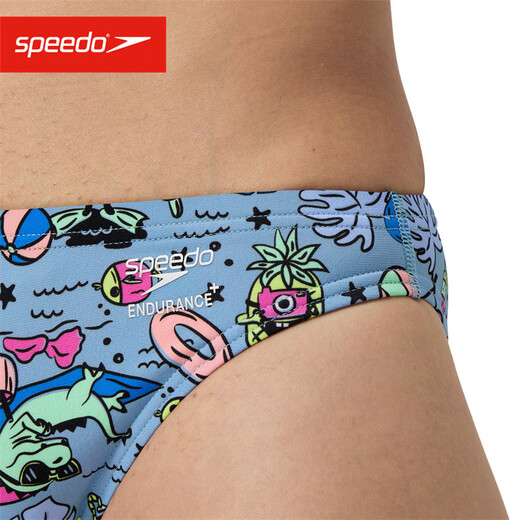 Speedo's new racing men's triangle swimming trunks, professional training, fitness and fashionable swimming trunks, electric color/Arcadia blue XL 38