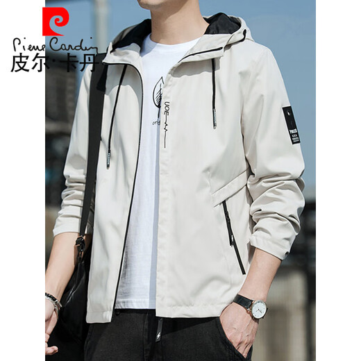 
Pierre cardin autumn jacket men's new spring and autumn hooded thin youth loose jacket short solid color jacket K12131 black M [recommended 100-110Jin [Jin equals 0.5 kg]]