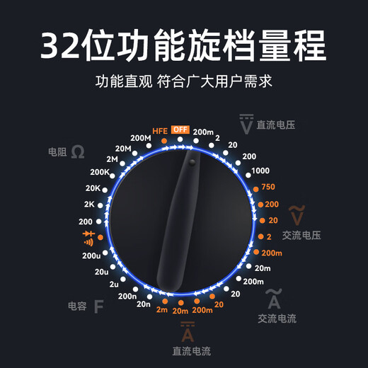 GUYN9205数字万用表全自动多功能电工专用家用维修智能防烧带自动关机 9205万用表【+表包】