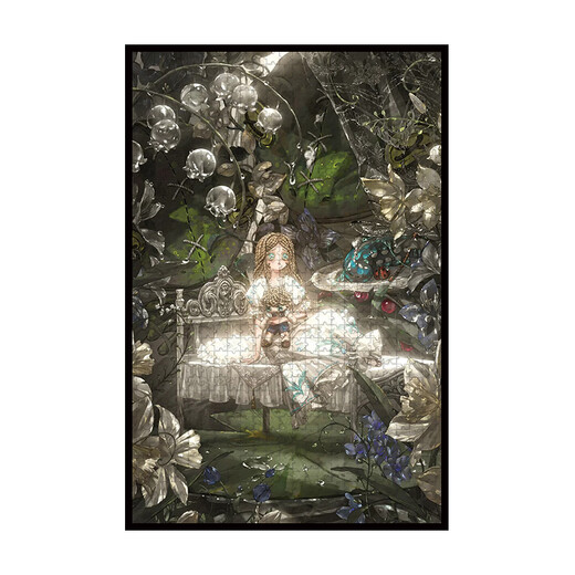 第五人格回忆小女孩拼图1000片木质有框成人版手工diy拼装装饰画 55x42厘米(打散带黑色相框)500片 A10975-小女孩