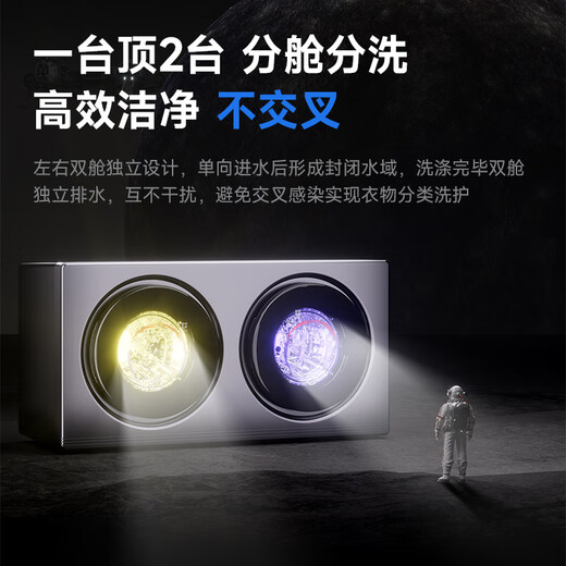 KANGYAN wall-mounted double-barrel roller underwear fully automatic washing machine baby small double-compartment washing machine washing and drying mini special socks washing lazy artifact three barrels random combination milk tea color desktop model fully automatic washing and drying | pasteurization | stainless steel liner