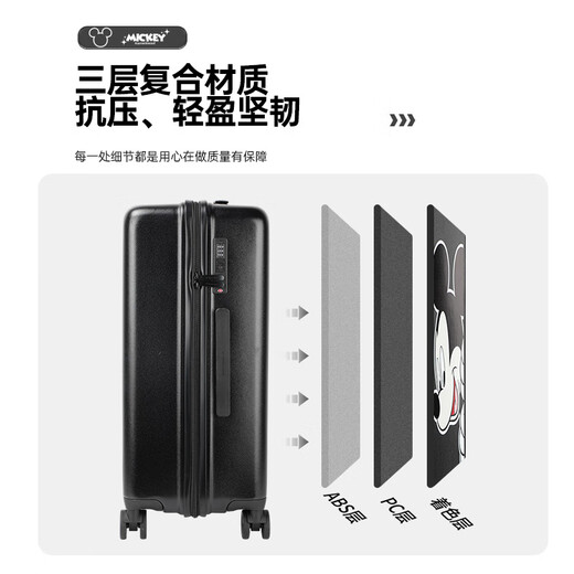 麦斯卡（Mesuca）x迪士尼米奇行李箱印花登机箱20英寸拉杆箱旅行箱