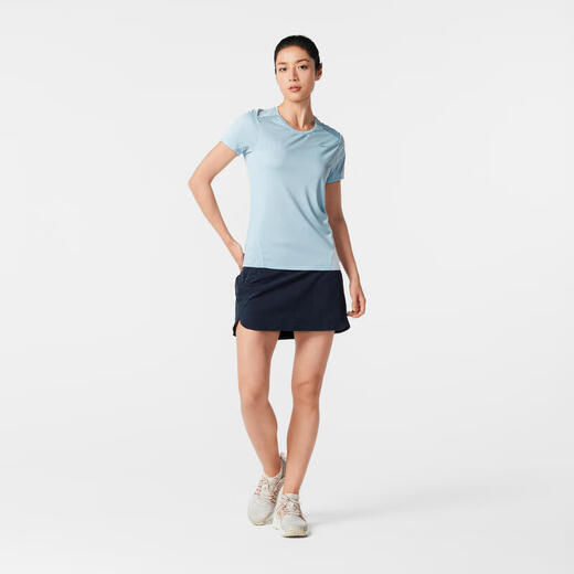 Decathlon quick-drying T-shirt outdoor sports short-sleeved women hiking mountaineering elastic running half-sleeved-4744453