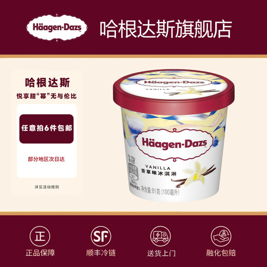 Haagen-Dazs 6 cups classic flavor ice cream 100ml/cup ice cream rich and sweet mango flavor