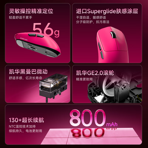 前行者【补贴券减15%】X23pro/max鼠标无线蓝牙三模轻量化游戏PAW3395电竞笔记本电脑办公大中小手外设 X23SE树莓【500mAh-环宇微动】三模