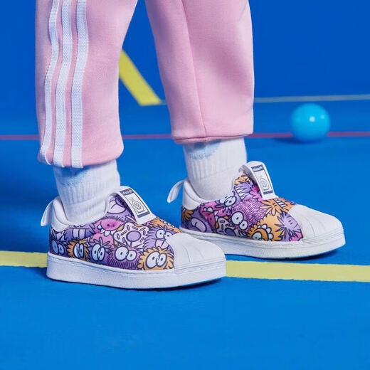 阿迪达斯2025透气超轻薄三叶草男女儿童套脚鞋休闲耐脏超软运动鞋 GX3294 31