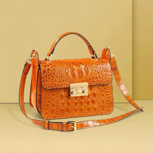 Enlike International Luxury Brand 2025 New Leather Handbag Versatile One-Shoulder Crossbody Bag Fashion Crocodile Pattern Leather Bag Ink Green