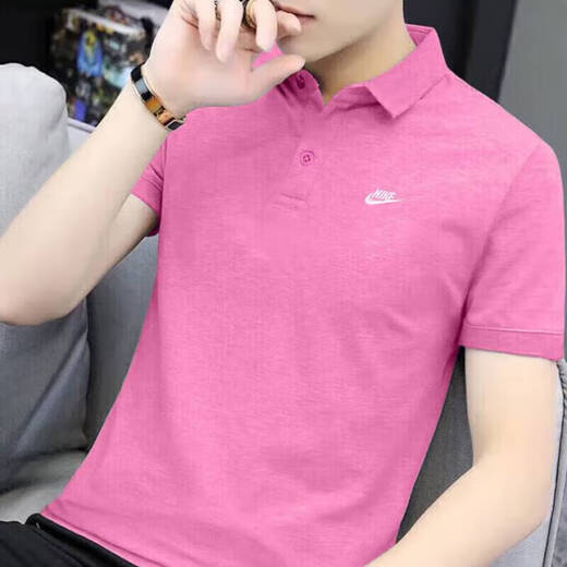 Nike (Nike) Tienda de naves de nave oficial de la manga corta, primavera y verano nuevo ropa deportiva, polo transpirable de moda, camiseta de solapa, FN3895-675/bordado rosa etiqueta pequeña S