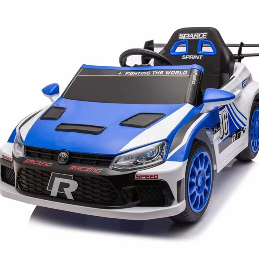 Children's electric four-wheeled baby car 2-7 years old baby car child birthday gift remote control toy car can sit on multi-functional dual drive + leather seat - flame red standard