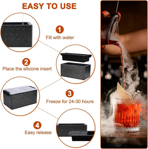 High-end transparent ice ball mold for home use 1 out of 8 whiskey square silicone ice tray bubble-free ice box 2 wave dot square mold color box packaging 4 points 5cm