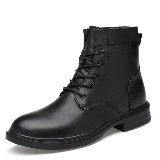 Dragonfly Brand Código roto 2025 Top Cow Whide Martin Boots Martin Boots High Top British British British Código grande Trabajo negro Trabajo negro cuero 6636 Negro Plus de algodón Velvet Cuero brillante 38