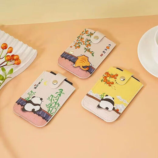 Ultra-dünner Auszug Taschen Multi-Card-Karten-Beutel-ID-ID-Karte Bankkarte tragbare kleine Teleskopkartenhalter-Karten-Clip-Katze viel Glück