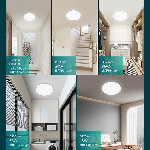 Philips (PHILIPS) full spectrum LED three-proof ceiling lamp IP40 moisture-proof, dust-proof, mosquito-proof, insect-proof bedroom balcony light 12W white light 5700K size 220mm