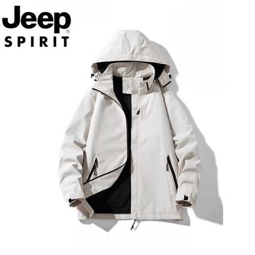 JEEP SPIRIT Jeep Jacket Jacket Men and Women in Autumn and Winter Outdoor Tibet Three-in-One Waterproof Jacket Mountain Climbing Couple Mountaineering Suit Black [3-in-1] Men and Women M