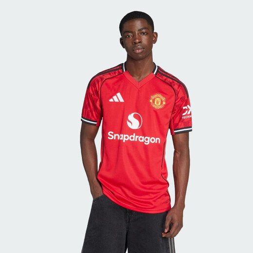 adidas men's football series MUFC H JSY short-sleeved JI7428 red M