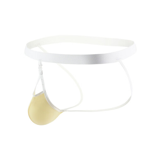 Zi Jiafu men's sexy underwear, empty back thong detachable PP thong underwear with exposed bladder, men's sexy and convenient intercourse, black ribbed black cloth 4XL (108-115cm)