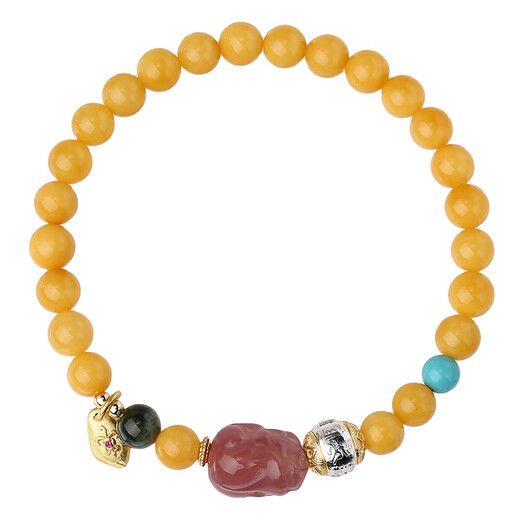 Potala Palace Beeswax Cinnabar Crystal Bracelet Tiger Eye Stone Agate Carved Turquoise Bracelet for Men and Women as Birthday Gift for Girlfriend