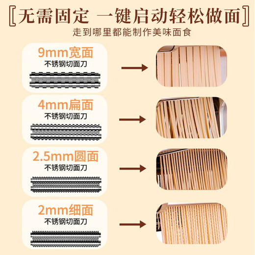 Baihaojia electric noodle press fully automatic noodle machine household stainless steel noodle making machine noodle cutting machine commercial small dumpling skin wonton skin rolling stainless steel one-cut type [dough skin + 4mm flat surface] thickened copper wire/upgrade nine-speed adjustable