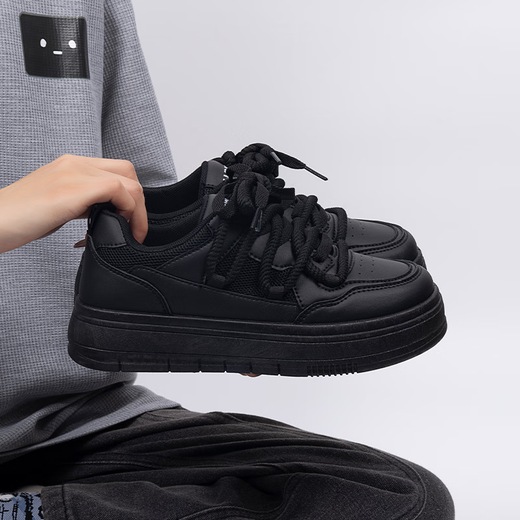 Global black board shoes for women 2025 new summer mesh breathable thick sole women's shoes hot versatile light casual black shoes