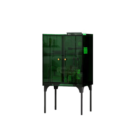 Gray square storage cabinet side cabinet He Sui same style acrylic storage cabinet wine cabinet multi-functional storage cabinet living room home side cabinet-sapphire green-600*380*930