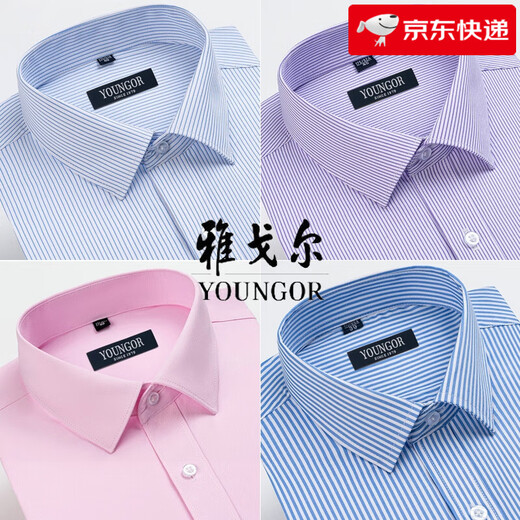 CEO雅戈尔长袖衬衫男士2025新款纯棉免烫中年休闲高端职业正装衬衣服 6623 38 (建议100-115斤)