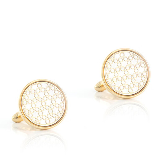 NOSSKISS简约法式袖扣男士轻奢时尚法式衬衫西装高端袖钉定制生日礼物送礼 金色[袖扣礼盒装]