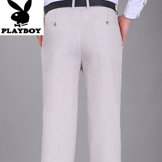 Playboy (Playboy) High-End-Sommer dünne dünne doppeltpassende Leinenhosen-Casual Hosen Vatertagsgeschenk mittleren Alters und ältere Hochtätigkeit mit hoher Taille Long Long Hosen 9930 Doppelpaarte schwarze 42 3 Fuß 2 Taillenumfang