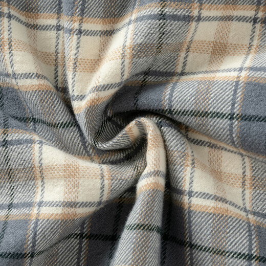 DAVE&BELLA children's shirt autumn and winter new boys' plaid shirt baby boy's velvet coat children's long-sleeved top blue and gray plaid in stock 120 cm (recommended height 110-120cm)