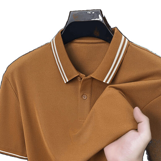 TTPMER2025 Sommer-Männer-Polo-Shirt kurzärmelig und vielseitig die oberste halbe Ärmlichkeit Paul T-Shirt Internet Promi-Shirt 9866# hellgrau 3xl 56/185