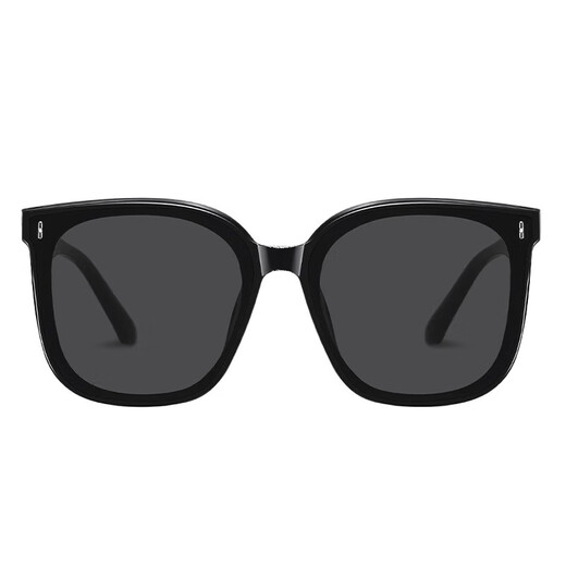 Gafas de sol para mujeres Protección de la marea de verano contra ultravioleta High-Ded 2025 Nuevas gafas de sol de conducción de hombres Ojos de protección solar GM mismo estilo Marco negro Gris negro + tela de espejo + caja de almacenamiento