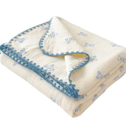 Pick-up cat gauze blanket double-layer gauze children's kindergarten air-conditioning blanket baby baby blanket nap single towel cotton wrinkled gauze-Yuanqi Duck 180cm200cm-double blanket one blanket multi-purpose