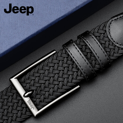 JEEP belt men's punch-free pin buckle canvas woven high elastic trousers belt is a practical birthday gift for boyfriend and husband